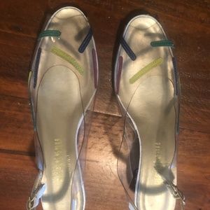 Clear with Rainbow Heels size 7